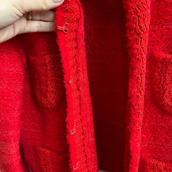 Dorothee Schumacher Texture Knit Cardigan, Size 1 (US 4), Red - Picture 9 of 13